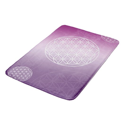 Tapis De Bain Fleur de vie violet Badematte (Angle)