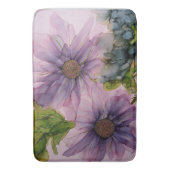 Tapis De Bain fleur d'encre d'alcool rose et violet (devant Vertical)