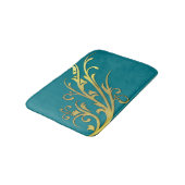 Tapis De Bain Fleur d'or fausse de luxe abstrait (Angle)