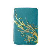 Tapis De Bain Fleur d'or fausse de luxe abstrait (Devant (Vertical))