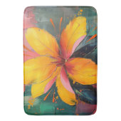 Tapis De Bain Fleur Dorée – Expression Florale Abstraite Vibrant (devant Vertical)