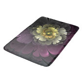 Tapis De Bain Fleur fractale grise et pourpre moderne abstraite (Angle)