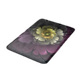 Tapis De Bain Fleur fractale grise et pourpre moderne abstraite (Angle)