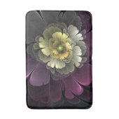 Tapis De Bain Fleur fractale grise et pourpre moderne abstraite (Devant (Vertical))