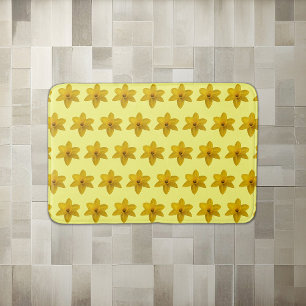 Tapis De Bain Fleur jonquille jaune Motif sans couture sur