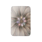 Tapis De Bain Fleur joyeuse abstraite beige marron floral fracta (Devant (Vertical))