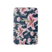 Tapis De Bain Fleur Lilly Rose Motif sans couture. (Devant (Vertical))