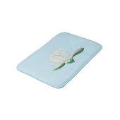 Tapis De Bain Fleur Lotus Blanc Illustration Bleu clair (Angle)