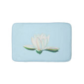 Tapis De Bain Fleur Lotus Blanc Illustration Bleu clair (Devant)