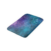 Tapis De Bain Fleur Lotus Élégante Turquoise et Verte (Angle)
