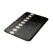 Tapis De Bain Fleur marguerite noire et crémeuse blanche accentu (Angle)