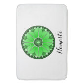Tapis De Bain Fleur NAMASTE Spirituel Vert Lotus Mandala Blanc (devant Vertical)