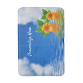 Tapis De Bain Fleur orange paisible sereine sur l'océan (Devant (Vertical))