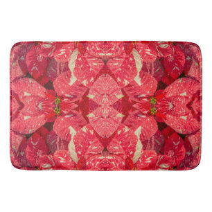 Tapis De Bain Fleur plante rouge Poinsettia