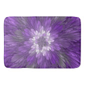 Tapis De Bain Fleur psychédélique violette Abstraite Fractal Art (Devant)