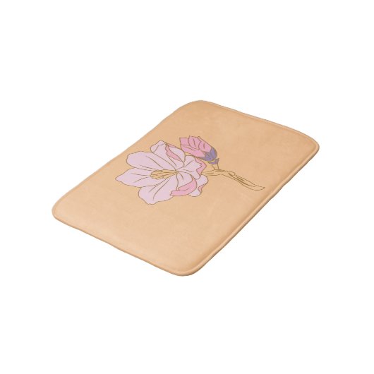 Tapis De Bain Fleur rose (Angle)
