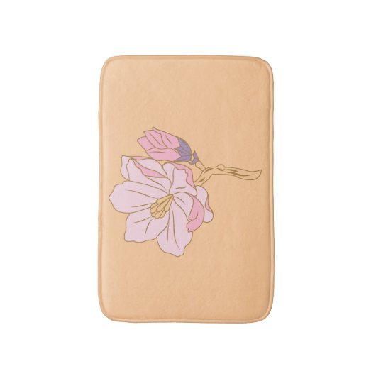 Tapis De Bain Fleur rose (Devant (Vertical))