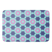 Tapis De Bain Fleur rose bleu motif (Devant)