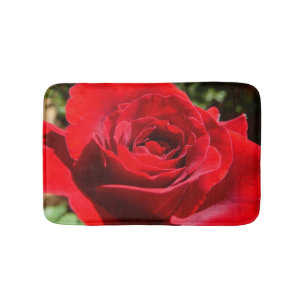 Tapis De Bain Fleur rose rouge vif Belle florale