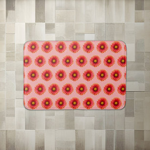 Tapis De Bain Fleur rouge marguerite Motif sans couture sur bath