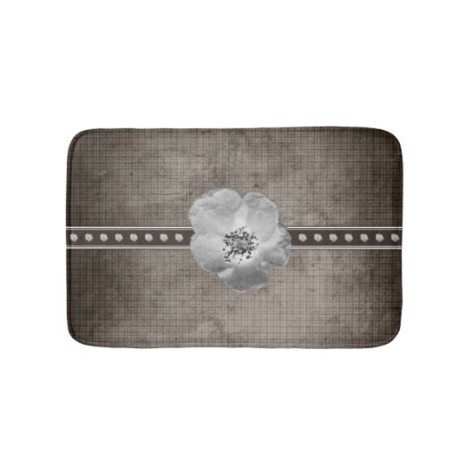 Tapis De Bain Fleur rustique de plaid de ferme (Devant)