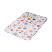 Tapis De Bain Fleur sauvage boho bleu violet rose (Angle)