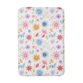 Tapis De Bain Fleur sauvage boho bleu violet rose (Devant (Vertical))