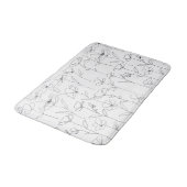 Tapis De Bain Fleur sauvage de pavot noir et blanc minimal flora (Angle)