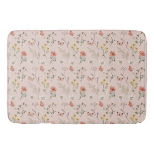 Tapis De Bain Fleur sauvage rose pâle