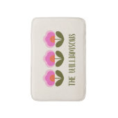 Tapis De Bain Fleur Scandinave Rose Cute Personnalisée (Devant (Vertical))