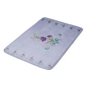 Tapis De Bain Fleur violette joueuse avec des persiennes Turquoi (Angle)