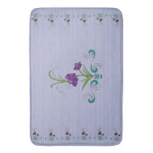 Tapis De Bain Fleur violette joueuse avec des persiennes Turquoi (devant Vertical)
