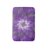 Tapis De Bain Fleur Violette Psychedelique Art Fractal Abstrait (Devant (Vertical))