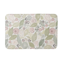 Fleur Whimsical, sauge, rose, bain taupe Mat