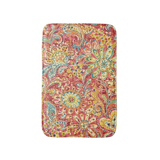 Tapis de bain fleuri coloré (Devant (Vertical))
