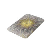 Tapis De Bain Fleurir Avec Or Moderne Fleur Abstraite Fractale (Angle)