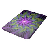 Tapis De Bain Fleuron vert violet Art Abstrait fractal moderne (Angle)