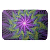 Tapis De Bain Fleuron vert violet Art Abstrait fractal moderne (Devant)