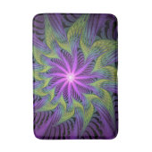 Tapis De Bain Fleuron vert violet Art Abstrait fractal moderne (Devant (Vertical))