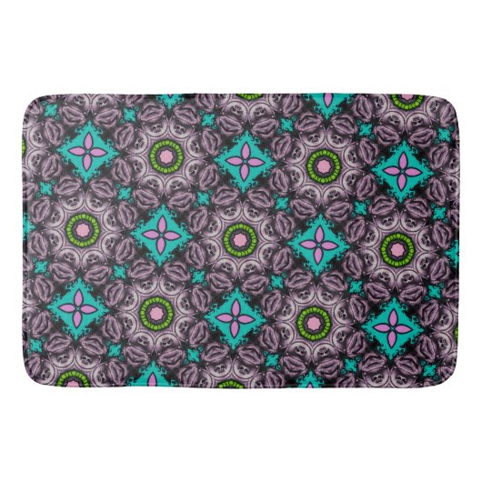 Tapis De Bain Fleurs Abstraites Colorées (Devant)