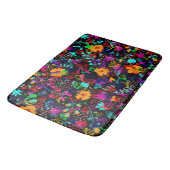 Tapis De Bain Fleurs abstraites noires mignonnes (Angle)