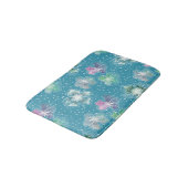 Tapis De Bain Fleurs Abstraites sur de beaux tons bleu clair (Angle)