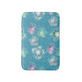 Tapis De Bain Fleurs Abstraites sur de beaux tons bleu clair (Devant (Vertical))
