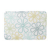 Tapis De Bain Fleurs Abstraites Teals Lime jaune Blanc (Devant)