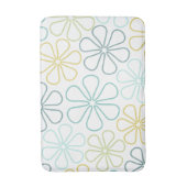 Tapis De Bain Fleurs Abstraites Teals Lime jaune Blanc (Devant (Vertical))