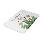 Tapis De Bain Fleurs Aquarelle rose Jaune Bouquet Jardin (Angle)