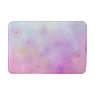 Tapis De Bain Fleurs arc-en-ciel Abstraites en aquarelle