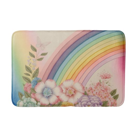 Tapis De Bain Fleurs Au Bout De L'Arc En Ciel (Devant)