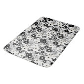 Tapis De Bain Fleurs beige et noire (Angle)
