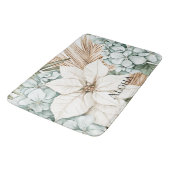 Tapis De Bain Fleurs blanches bleues tropicales (Angle)